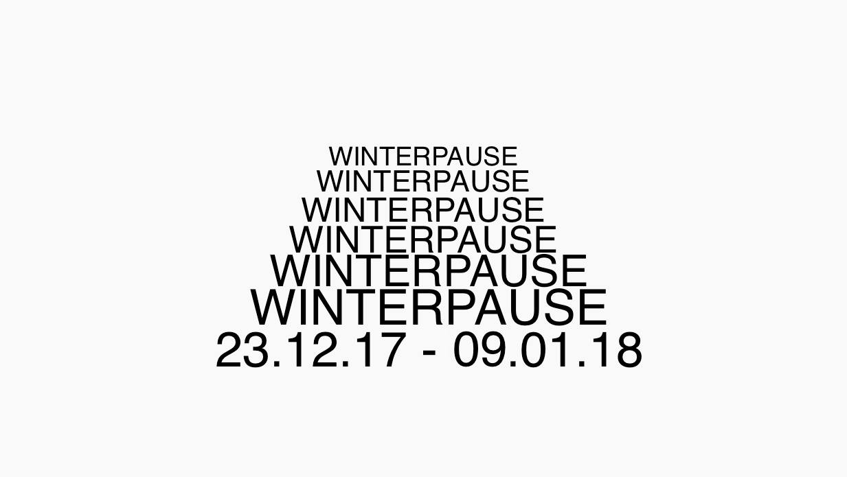 Winterpause vom 23.12.- 09.01.